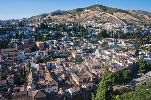 Spain. Granada. View from the Alhambra Palace