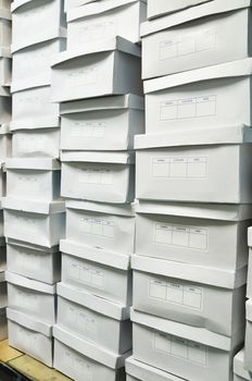 Stack of White paper boxes for use as background