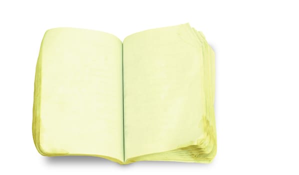Open Ancient Book with clipping path on white background
