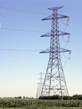 Power line pole.  energy, electricity, line, voltage,