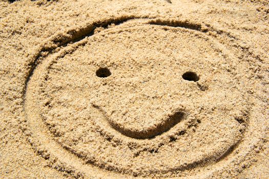 fun sand drawing smile face