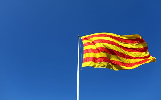 Catalan flag blowing in the wind