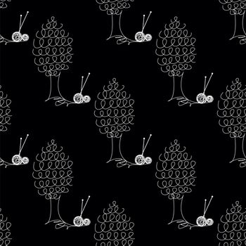 seamless pattern with tree is knitted