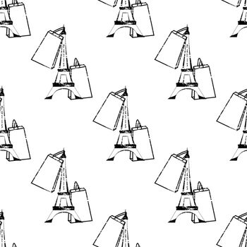 seamless pattern with eiffel tower of Paris