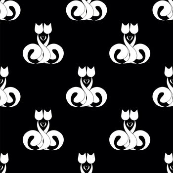 seamless pattern with abstract cat