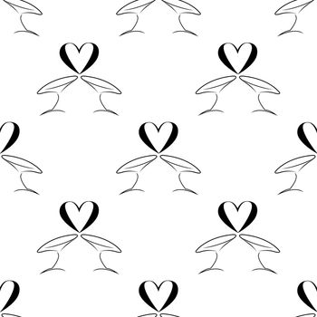 seamless pattern with pair wineglass