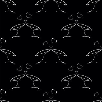 seamless pattern with pair wineglass