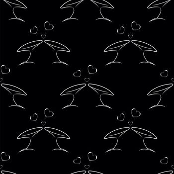 seamless pattern with pair wineglass