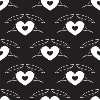 seamless pattern with pair wineglass