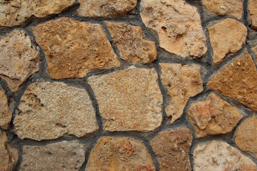 wall of a large rough stone
