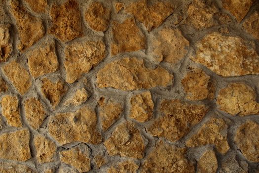 wall of a large rough stone