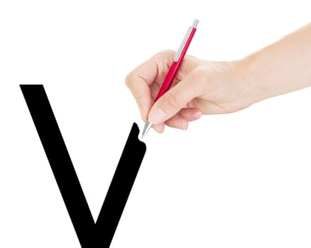 Checked by hand with pen