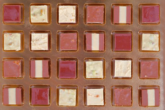 Nougat praline, delicious mix of nougat and almond creme