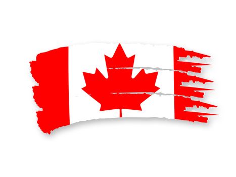Illustration of Isolated hand drawn Canadian flag