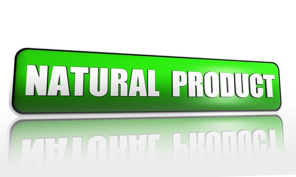 natural product green  3d banner with text