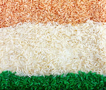 indian flag color in rice