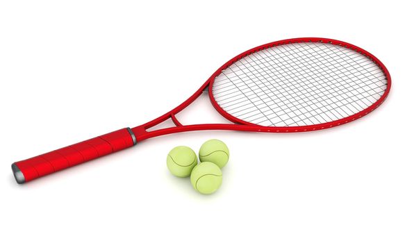 tennis equipment isolated on a white background