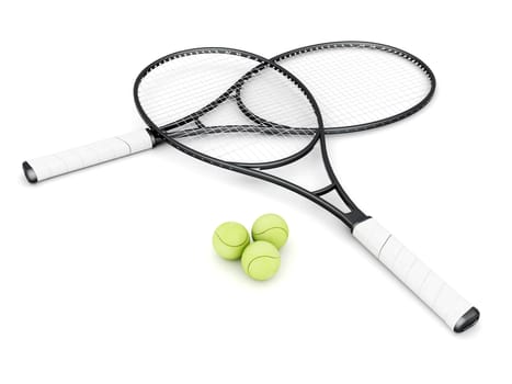 tennis equipment isolated on a white background