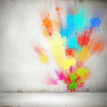 Background image with colorful splashes and drops