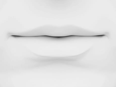 lips on a gray background 3D
