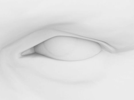 eye on a gray background 3D