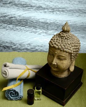 Asian spa experience with essential oils near ocean