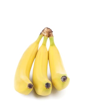 Bunch of bananas isolated on a white background. Close up.