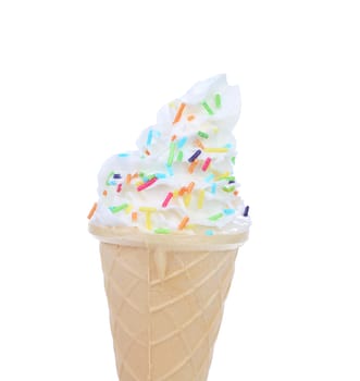 sprinkle soft serve ice cream isolated on white background