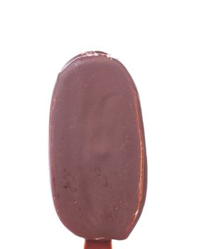One chocolate vanilla ice cream isolated on white