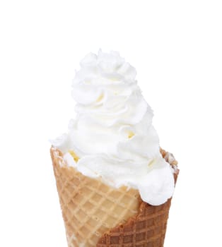 Soft serve ice cream isolated on white background