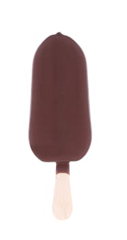 One chocolate vanilla ice cream isolated on a white background
