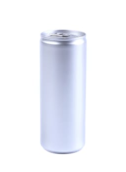 Blanks aluminum soda cans. Close up. White background.