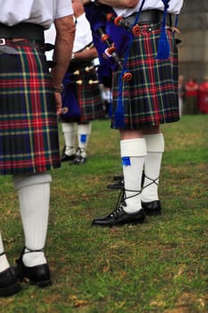 Sydney, Australia -January 26, 2013: Scottish Bagpipe Band plays at Bradfield Park, North Sydney
