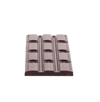 Dark chocolate bar. Isolated on a white background.