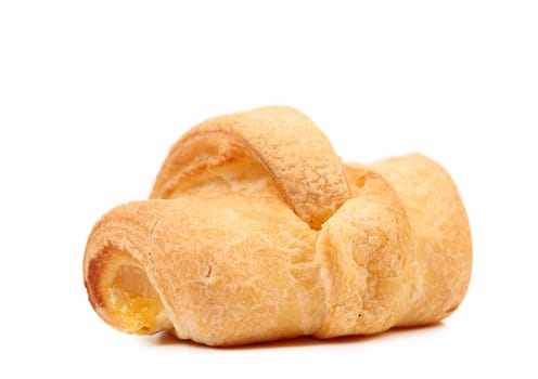 Croissant or crescent roll on a white background.