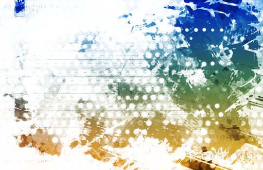 Artistic Grunge Splatter with Print Pattern Art