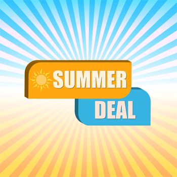 summer deal -  orange and blue box over rays