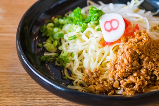 noodle with spicy ground pork sauce japanese food style