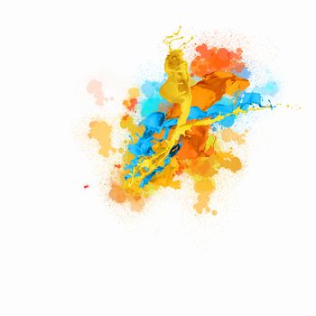 Background image with colorful splashes and drops