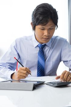 businessman working with tablet computer