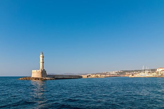 lighthouse in the city of Chania. Crete. Greece.