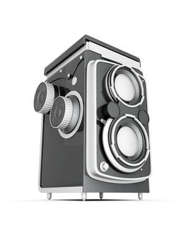 Vintage digital camera on a white background