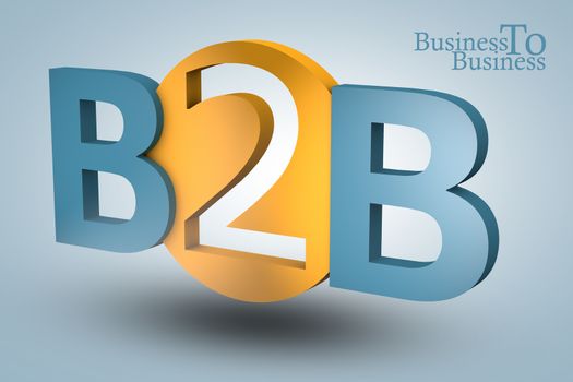 Business to business - abstract 3d render illustration