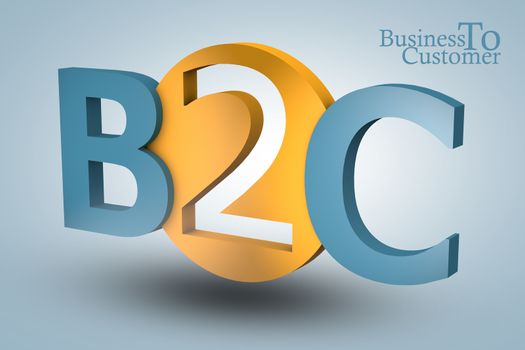 Business to customer - abstract 3d render illustration