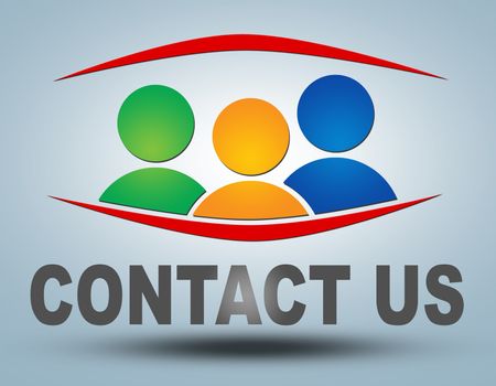 Contact us - communication concept with sign and text