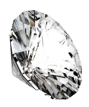 3d render of beautiful diamond, over white background