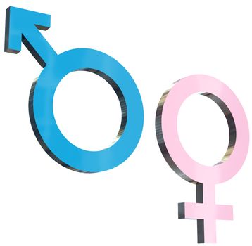 3d render illustration of male and female signs
