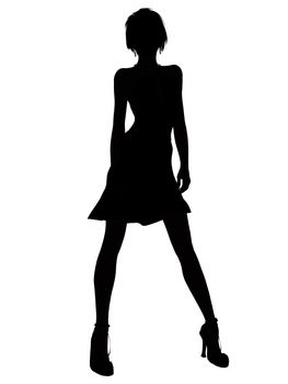 Digital Silhouette of a dancing Girl