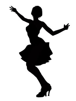 Digital Silhouette of a dancing Girl