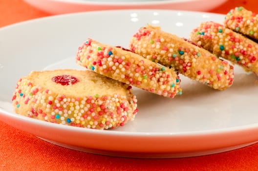 French multi-colored biscuits. Paris. France.